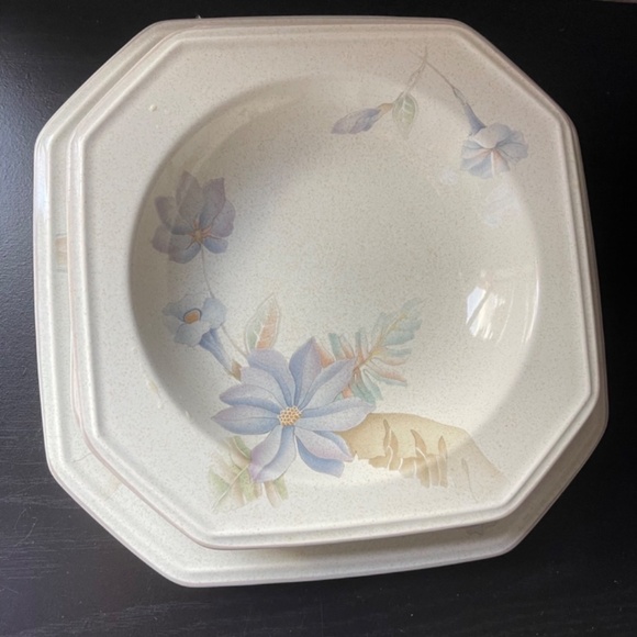 MIKASA Belle Meade Casual Moods Rim Soup Bowl (2 pcs) & Dinner Plate (1pcs) - Picture 9 of 9